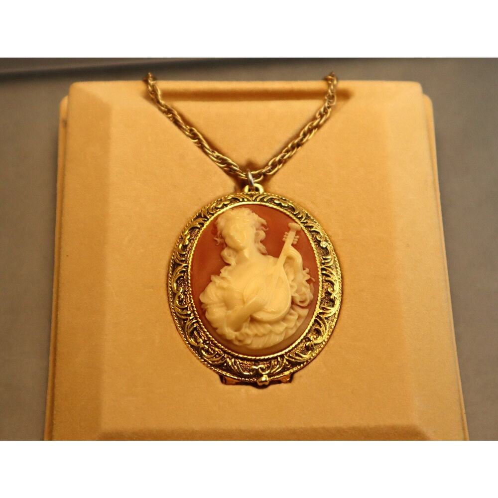 Cameo Corday Solid Perfume Locket Necklace Toujours Moi